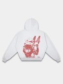 Racer No. 44 Heavyweight Full-Zip Hoodie in Ash Grey with red racing driver victory graphic — Monaco Social Club streetwear