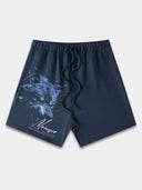 The Predator Heavyweight Sweatshorts with wolf lightning graphic and Monaco script — Monaco Social Club streetwear