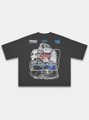 #33 Racing Series Heavyweight Boxy Tee in Black with full-color sketched racing driver portrait and MSC Championship badges — Monaco Social Club streetwear