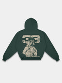 Racer No. 33 Heavyweight Full-Zip Hoodie in Faded Black with tonal racing driver graphic — Monaco Social Club streetwear