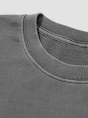 Monaco raw hem T-shirt collar detail showing ribbed crew neck and heavyweight cotton construction.