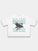White Sharks tee, front view with shark logo, Western Conference and Pacific Division text.