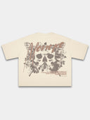 Fearless Heavyweight Boxy Tee with skull-butterfly roses graphic and Monaco script — Monaco Social Club streetwear